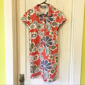 Boden floral button down dress